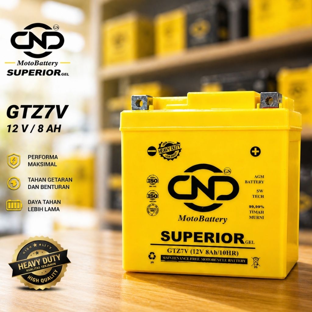 Jual Aki Motor DND Superior GTZ7V | 8AH / 12V, Untuk NMAX (old), Lexi ...