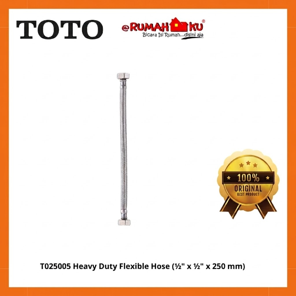 Jual TOTO FLEXIBLE T025005 HEAVY DUTY FLEXIBLE HOSE (1/2