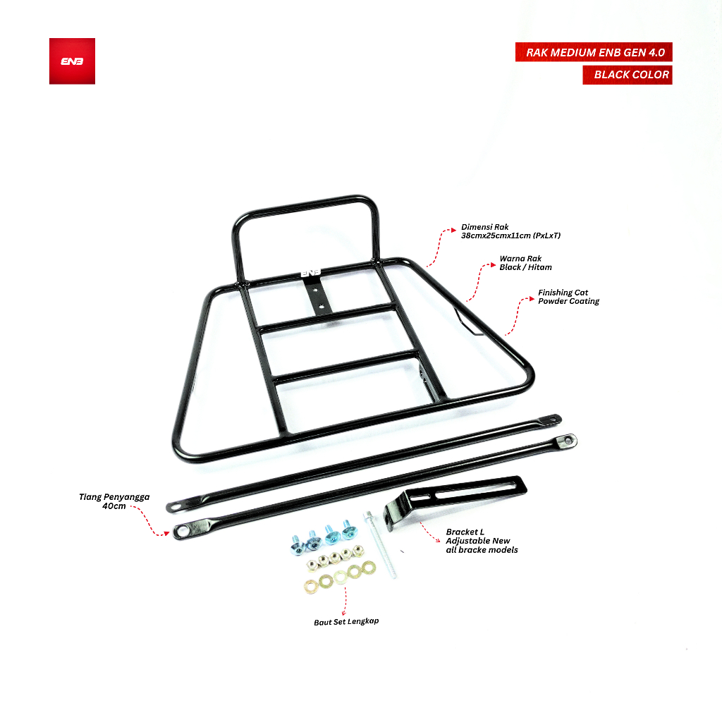Jual PIZZA RACK RAK DEPAN SEPEDA MEDIUM ENB GEN 4.0 Universall Ban 24 ...