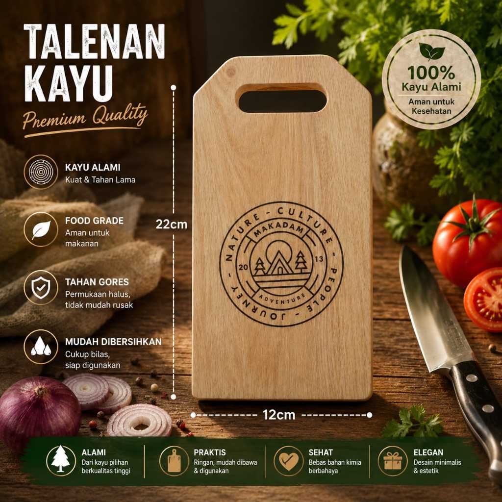 Jual Makadam Talenan Kayu Mini Tatakan Alas Kayu Memotong Masak ...