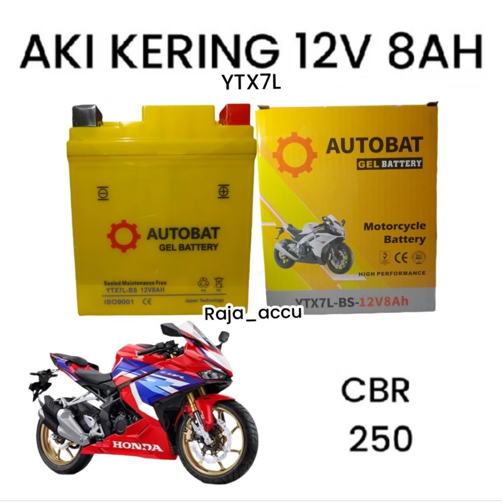 AKI MOTOR CBR 250 AKI KERING YTX7L AUTOBAT 12V 8AH