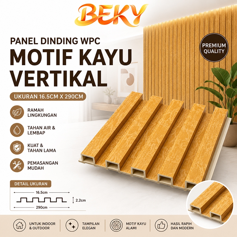 Jual (Satuan) Wallpanel Woodpanel Dinding WPC Kisi Kisi Kayu 160x22mm 2 ...