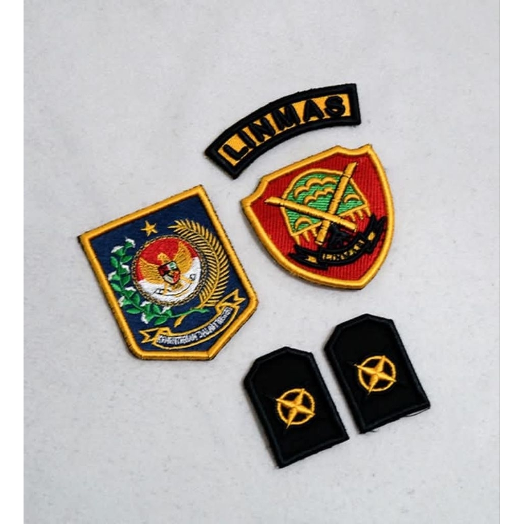 Jual SATU SET LOGO LINMAS FUL TIMBUL FREE NAMA DAN LINMAS | Shopee ...