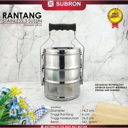 Jual Rantang Jepit Stainless Steel Subron 14 Cm Susun 3 | Shopee Indonesia