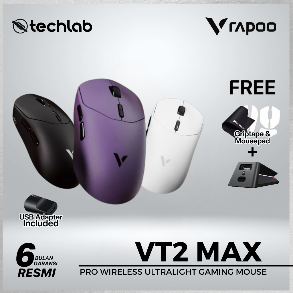 Jual Rapoo VT2/VT-2 MAX Gen-2 Mouse Gaming Wireless Lightweight Paw3950 ...