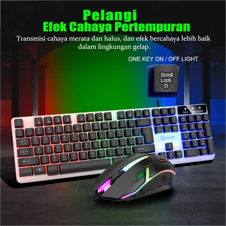 Jual TX35 Komputer Keyboard Gaming Kantor USB Kabel RGB Rainbow Tombol ...