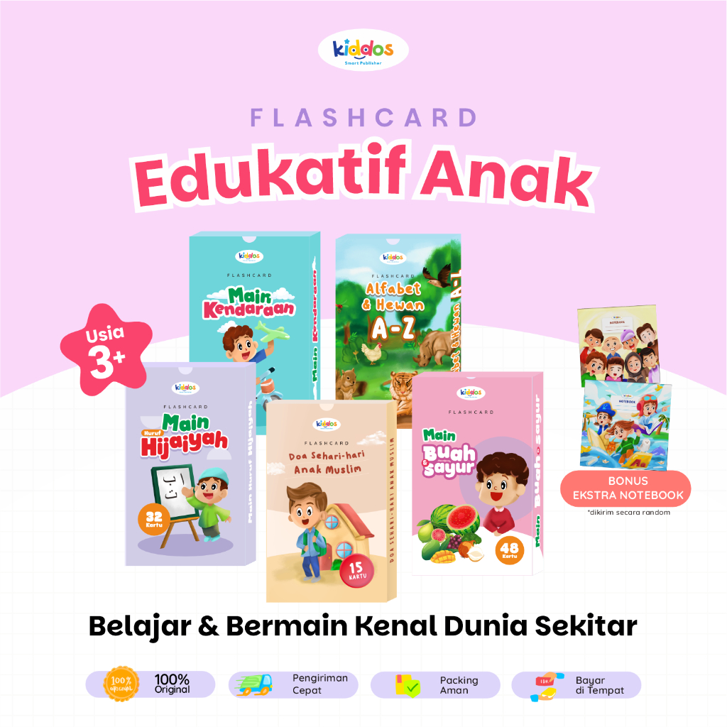 Jual FLASHCARD KARTU BELAJAR ANAK USIA 3+ TAHUN - EDUKASI ANAK BELAJAR ...