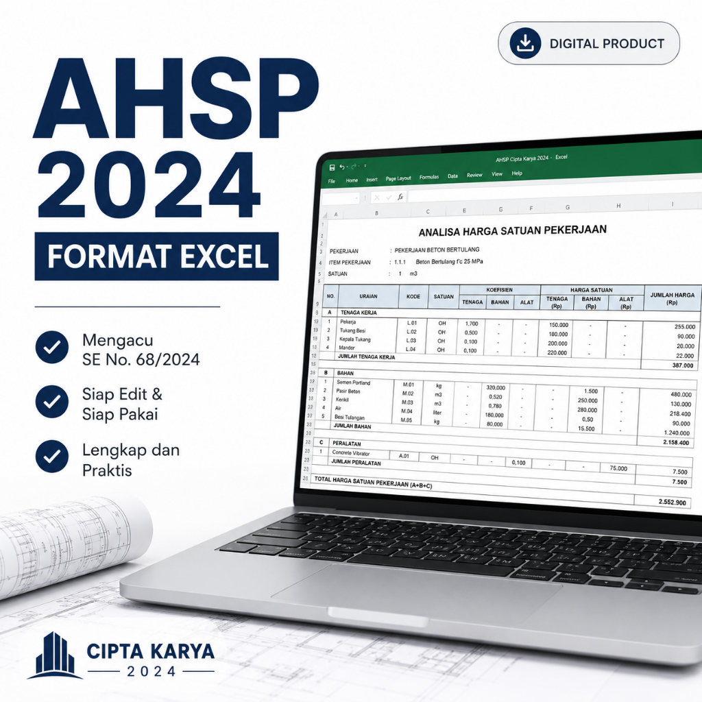 Jual AHSP 2024 Excel - Analisa Harga Satuan Pekerjaan Sesuai SE No.68/ ...