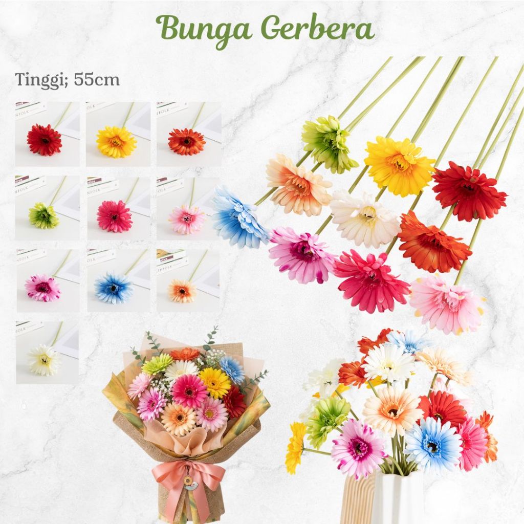 Jual Bunga Artifisial Premium Bunga Gerbera 55cm Artificial Flower ...