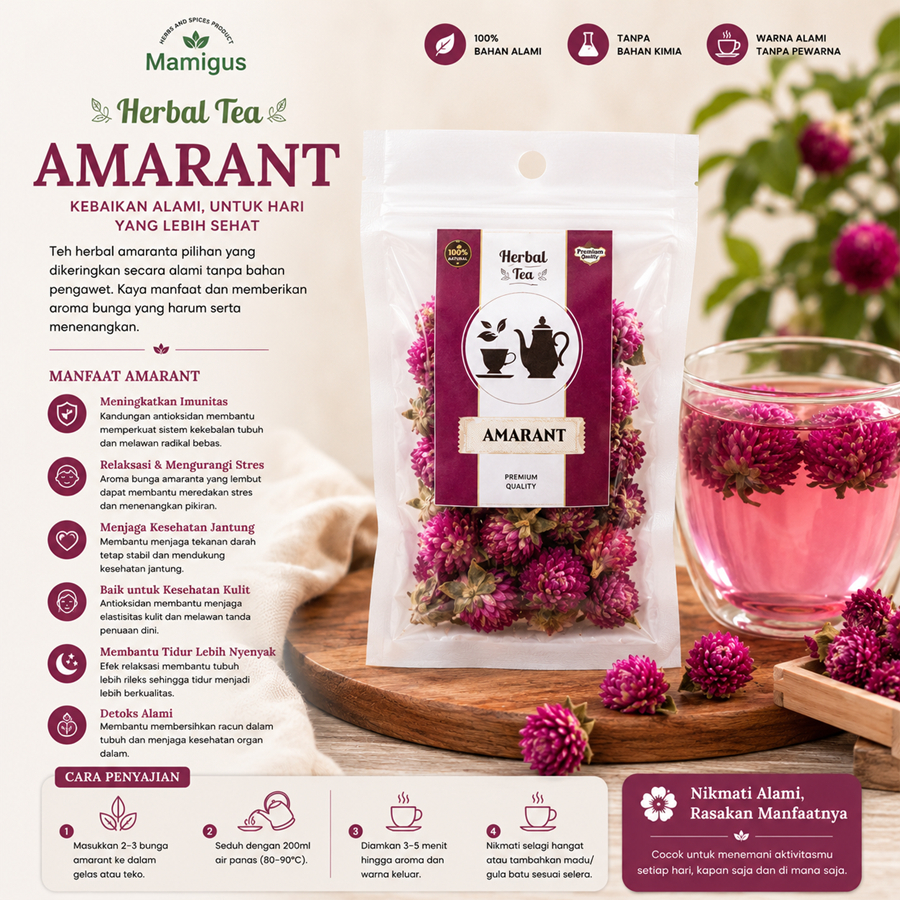 Jual Teh Bunga Amaranth / Globe Amaranth Tea / Teh Herbal Alami ...