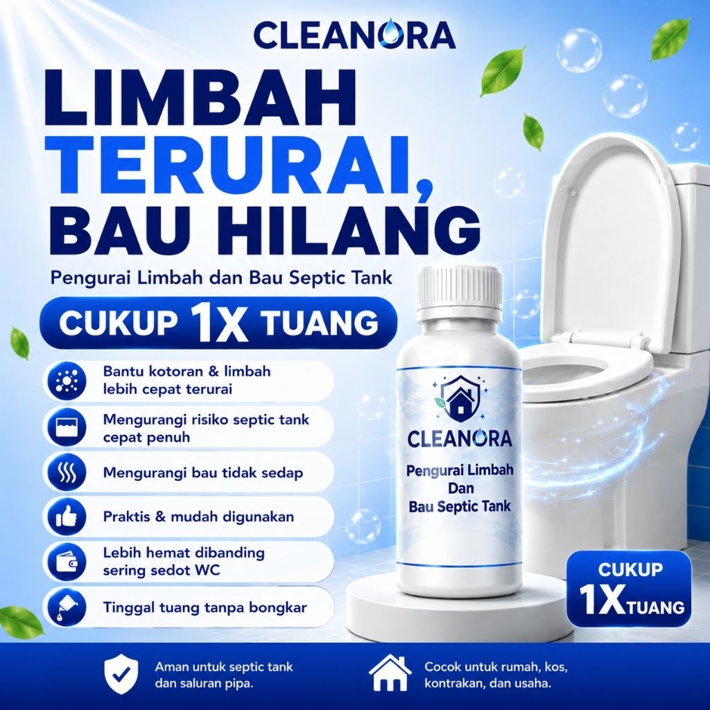 Jual (500 Ml) Cleanora Pengurai Septic Tank | Mengurangi Bau Tidak ...