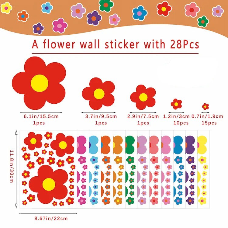 Jual Sticker Dinding Bunga Warna-warni Wall Stiker Tembok Flower ...