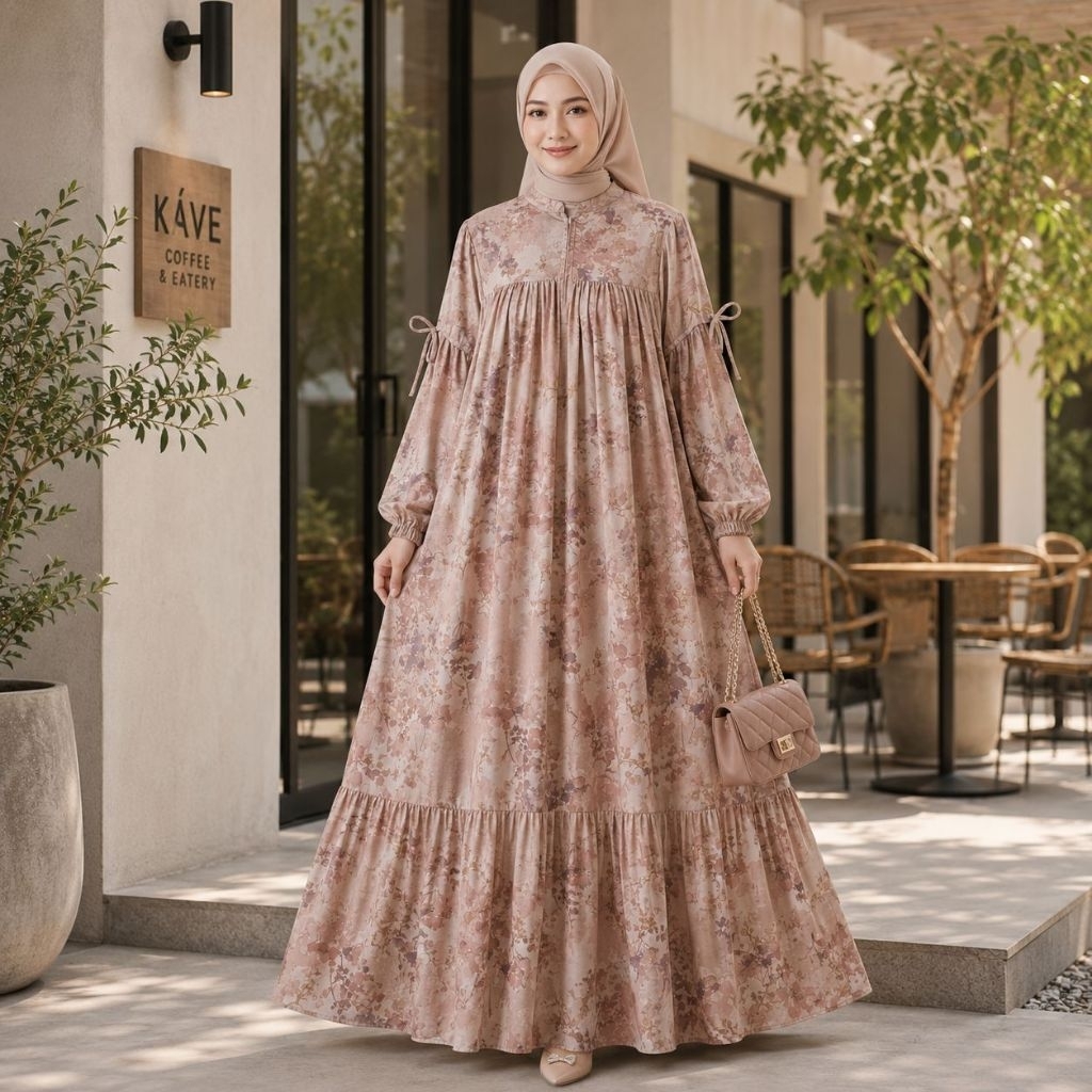 OLIVIA DRESS By ZIYA ~ Gamis Cotton Rayon Premium motif best seller