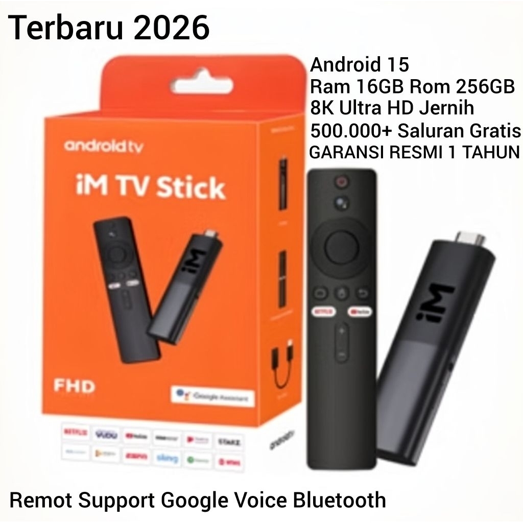Jual XMI PRO 6G 8K TV STICK ANDROID 500.000+ SALURAN GRATIS RAM 16GB ...
