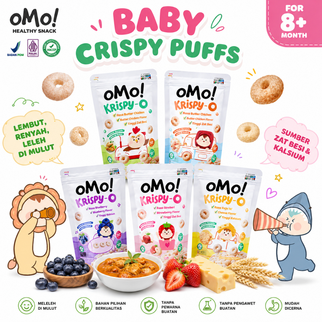 Jual OMO! Krispy - O Snack bayi / snack bayi sehat / glutenfree / puff ...