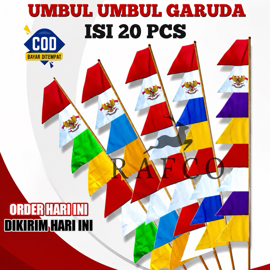ISI 20 PCS BENDERA UMBUL UMBUL WARNA WARNI 17 AGUSTUS