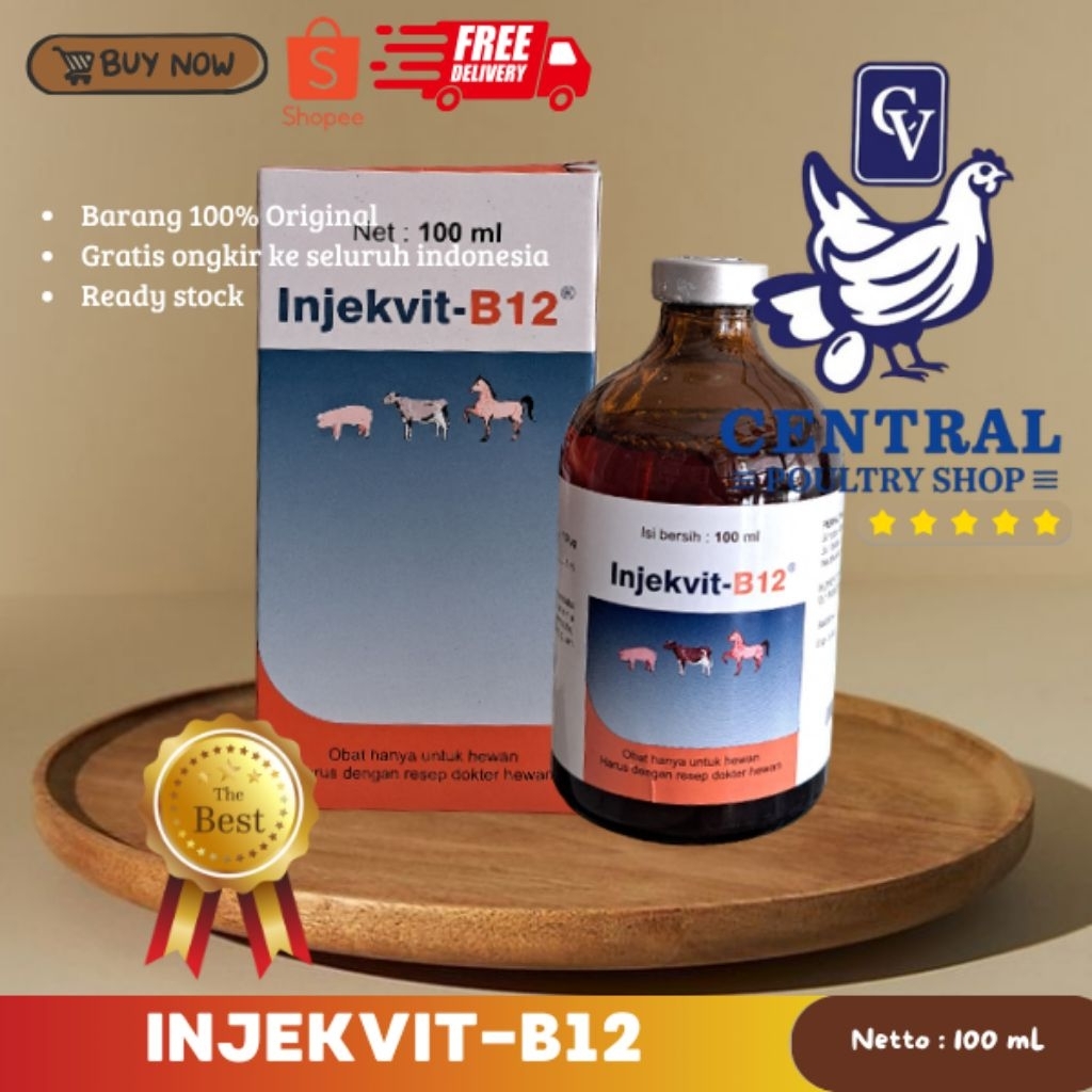 Jual INJEKVIT-B12 100 ml - Vitamin B12 Injeksi untuk Hewan Ternak ...