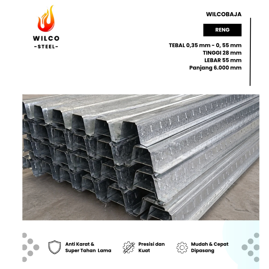 Jual BAJA RINGAN RENG 28 GALVALUME PER BATANG 6 METER | Shopee Indonesia