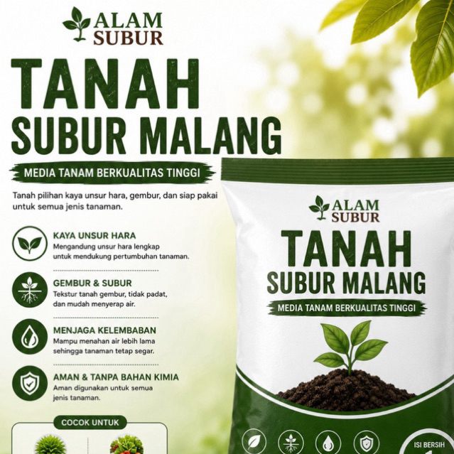 ALAM SUBUR-TANAH SUBUR 10 KG ASLI MALANG UNTUK BERBAGAI MACAM TANAMAN