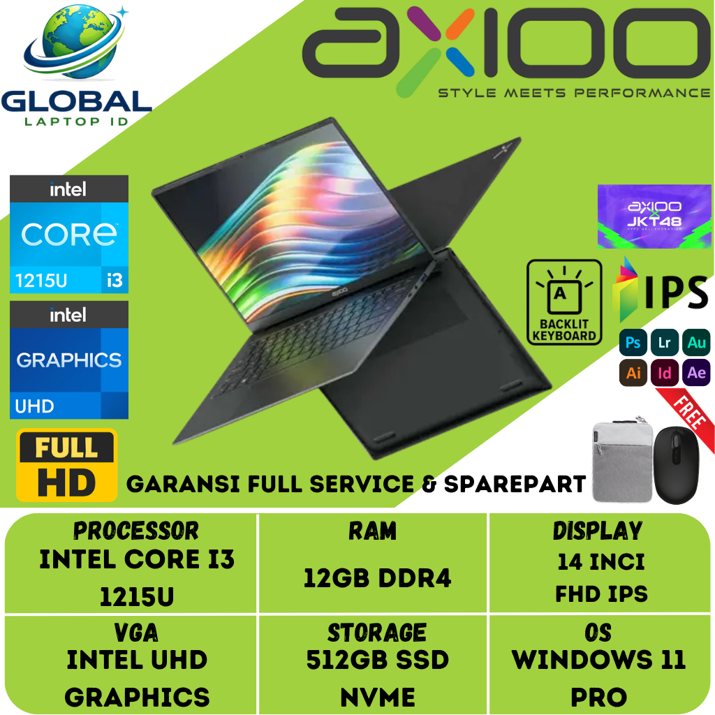 Jual RESMI Laptop AXIOO Hype R3 OLED Intel i3 1215U RAM 24GB 256GB SSD ...