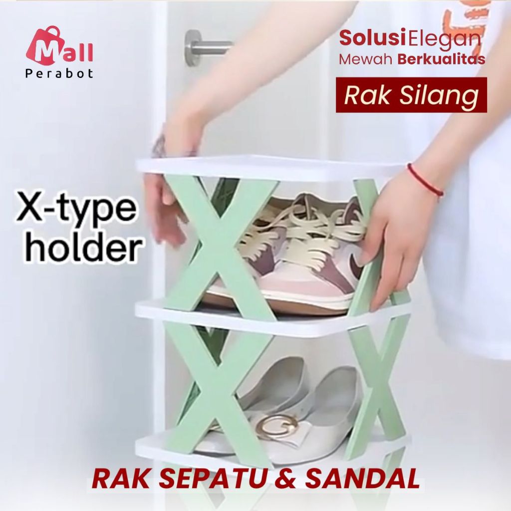 Jual Mall Perabot | Rak Sepatu X Susun Plastik Modular Tempat Sandal ...