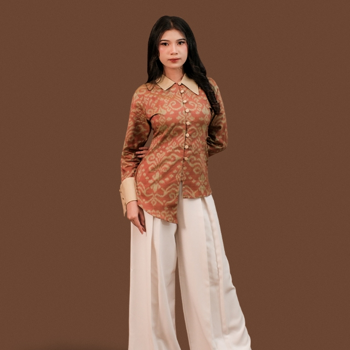 ALAIR | Lavanya Blouse Tenun Wanita - Pink Ornamental