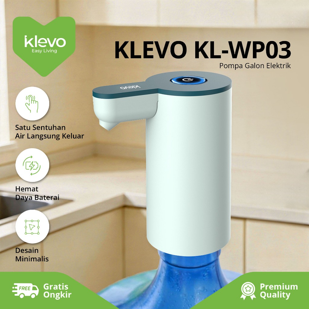 Jual KLEVO KL-WP03 Pompa Galon Air Minum Elektrik Rechargeable Type C ...