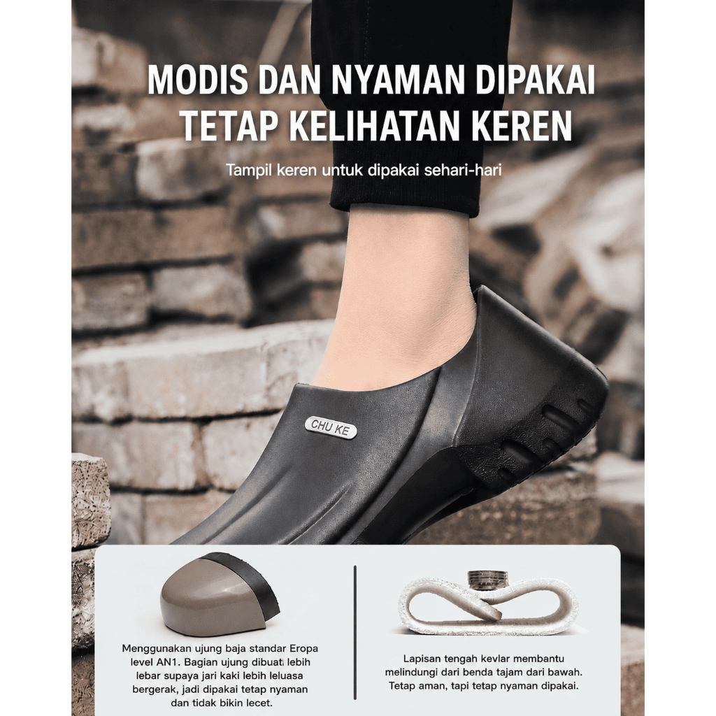 Jual KITCHEN SHOES CHU KE S077A ANTI-SLIP SEPATU CHEF SAFTY SHOES ...