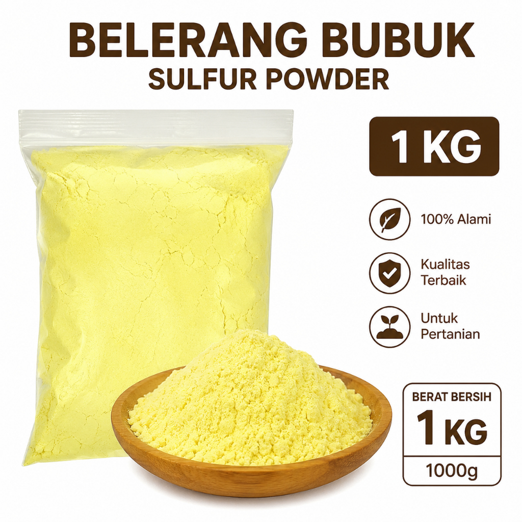 Jual perkg BELERANG BUBUK WARNA KUNING SULFUR POWDER per kg 1kg 1 kg ...