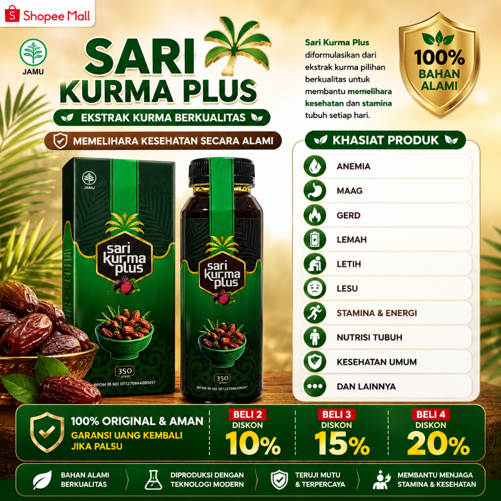 Jual Sari Kurma Plus Obat Penambah HB Rendah Anemia Darah Rendah Badan ...