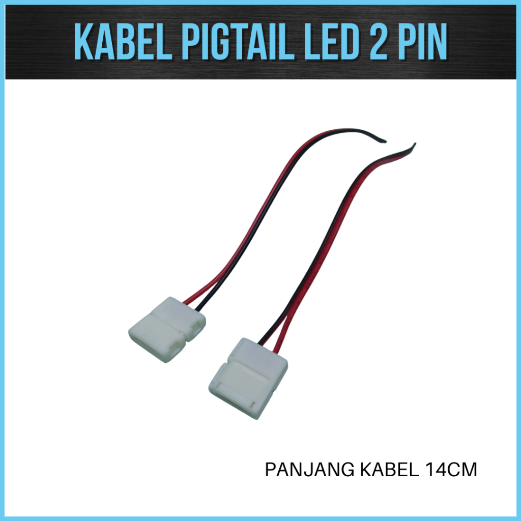 Jual Kabel Pigtail LED 2 Pin Konektor Soket Sambungan Lampu LED Strip ...