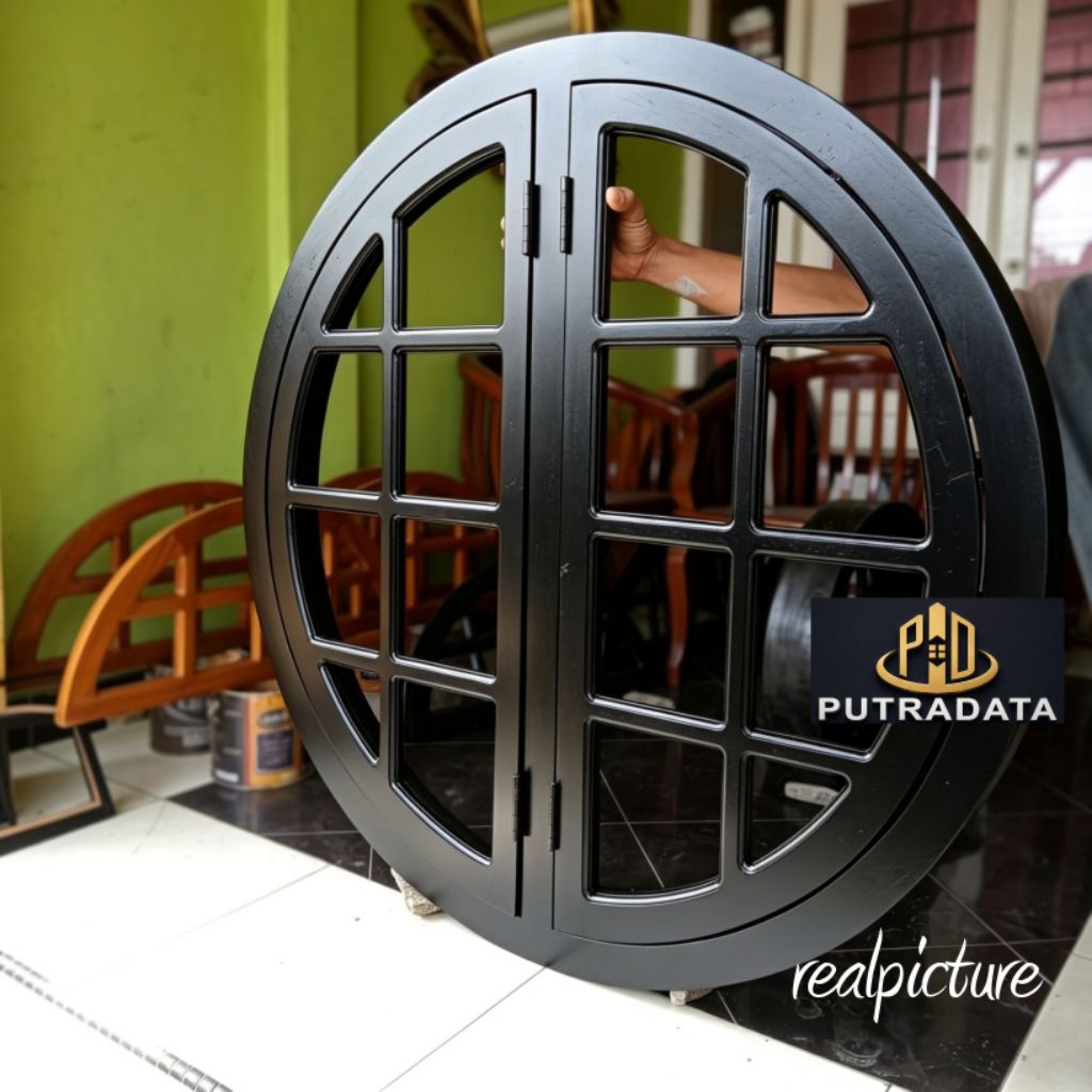 100 Centimeter Kusen Jendela Bundar Pintu Buka Kanan Kiri