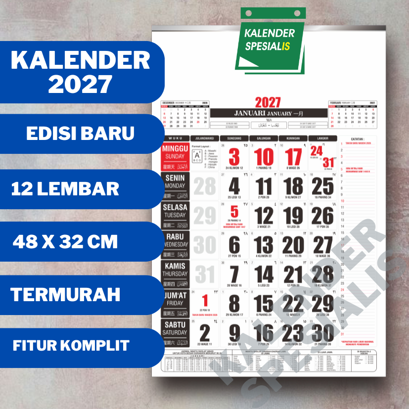 Jual PROMO KALENDER DINDING 2027 KALENDER MEJA 2027 TERMURAH EDISI ...