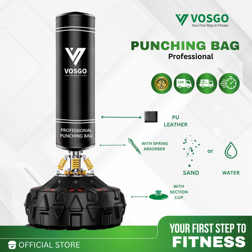 VOSGOFITNESS Alat Olahraga Fitness Punching Bag Stand Samsak Tinju Berdiri Boxing