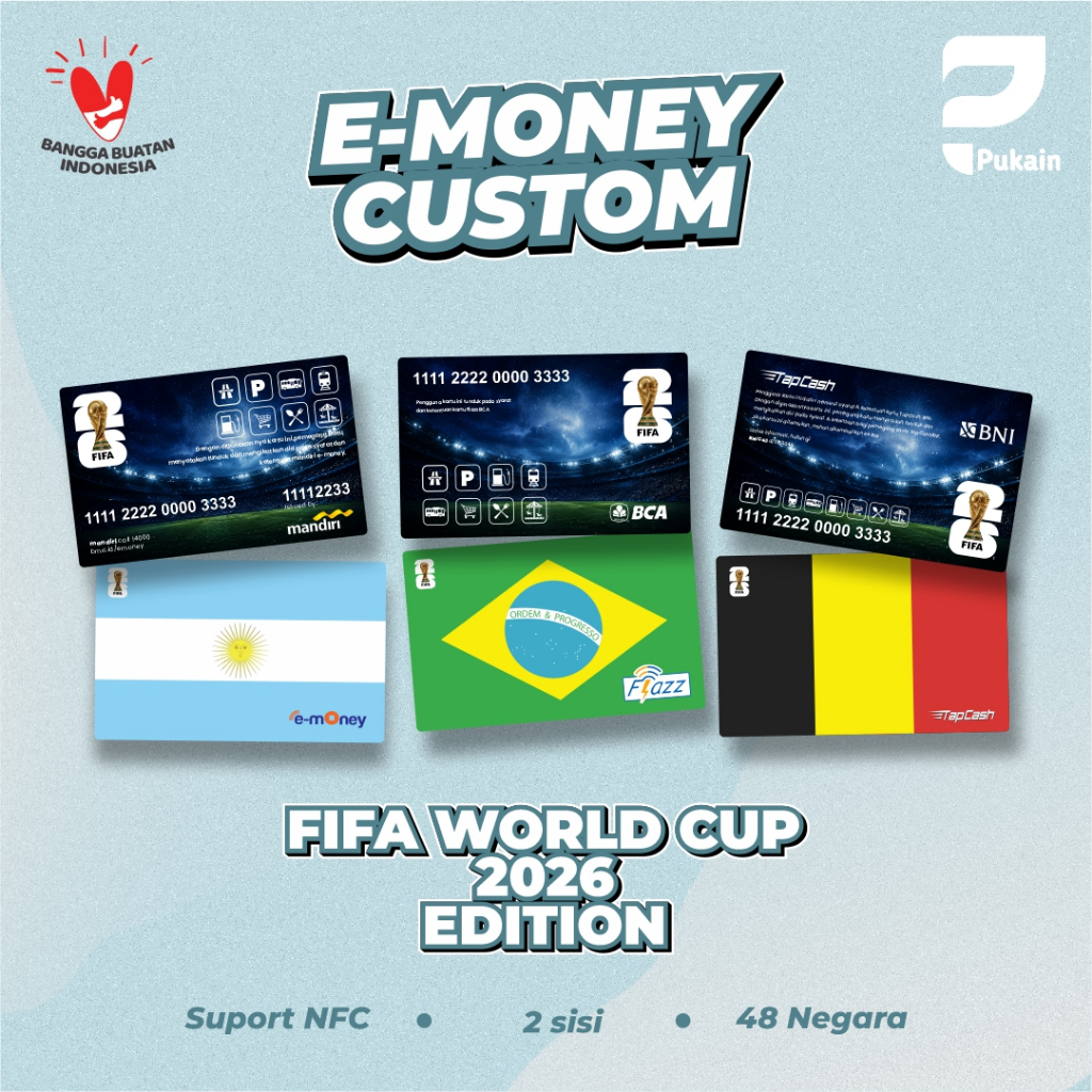 Jual Kartu E-money Custom edisi Piala Dunia 2026 Etoll emoney Flazz ...