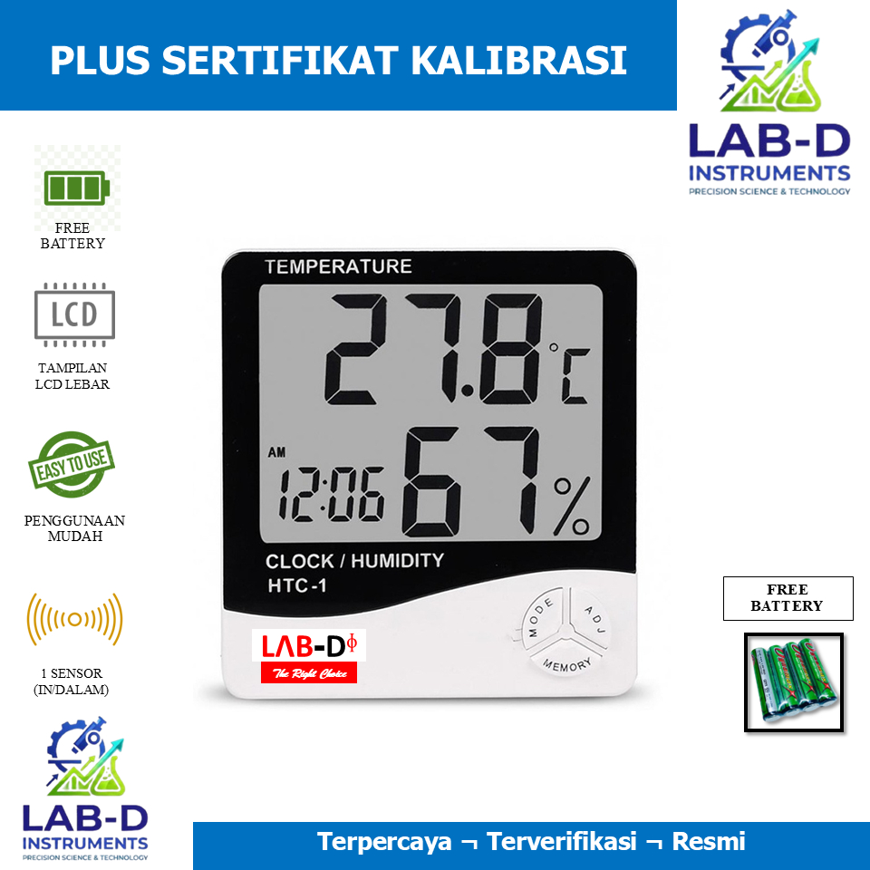 Jual LAB D HTC 1 - Thermometer Hygrometer Ruangan Apotek Klinik Rumah ...