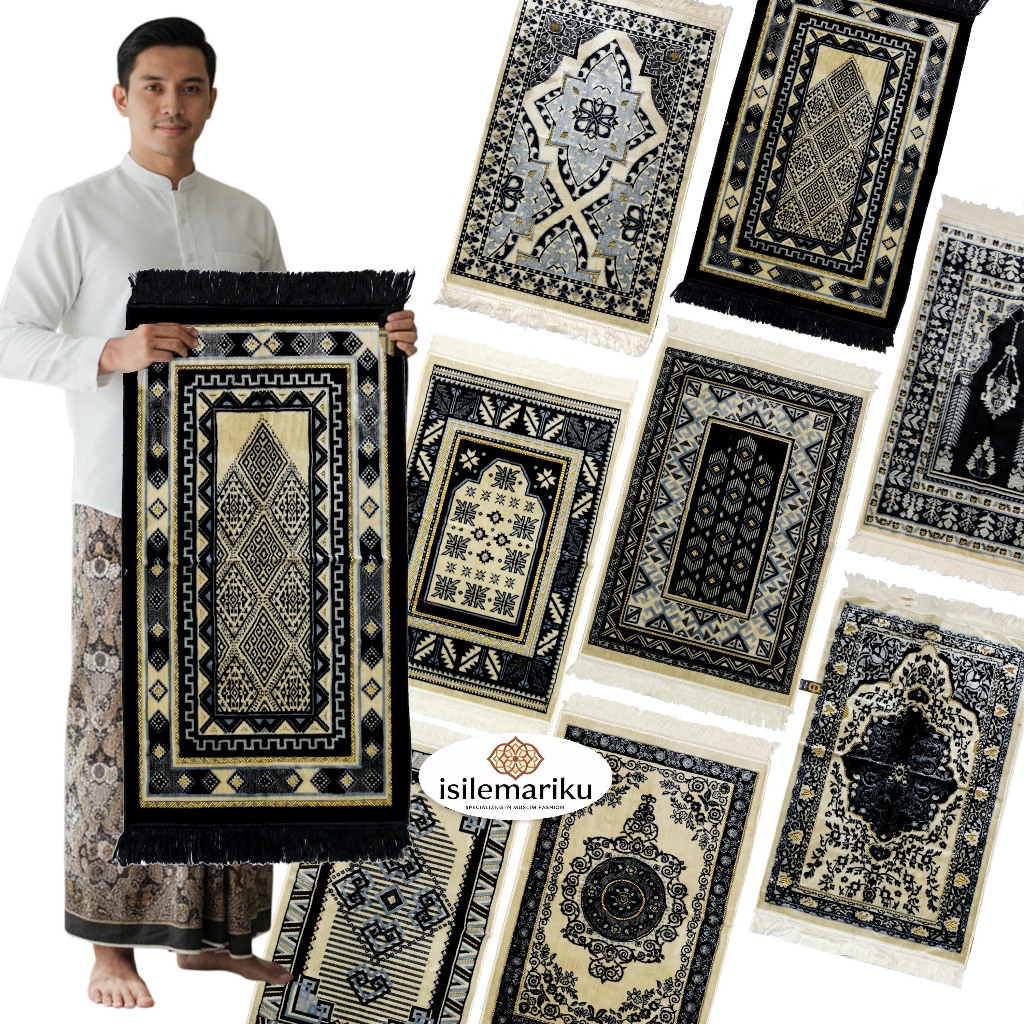 Sajadah Bulu Tebal YAKAR MIDI Black 105 x 50 cm