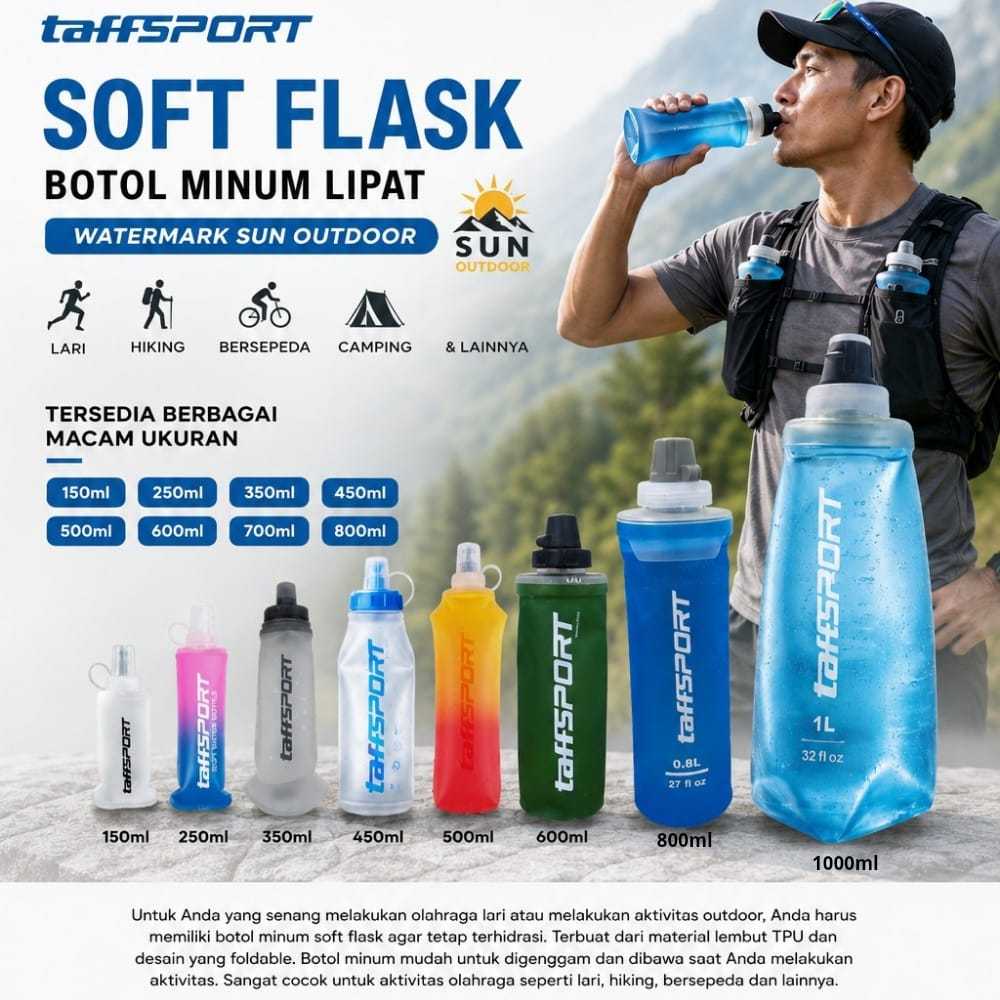 Jual TaffSPORT Soft Flask Botol Minum Lipat Portabel Running Water ...