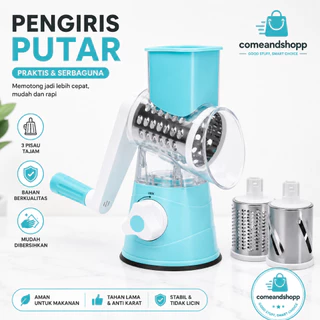 Pemotong Sayur Buah Serbaguna 3 Pisau Alat Dapur Manual Pengiris Parut Multifungsi