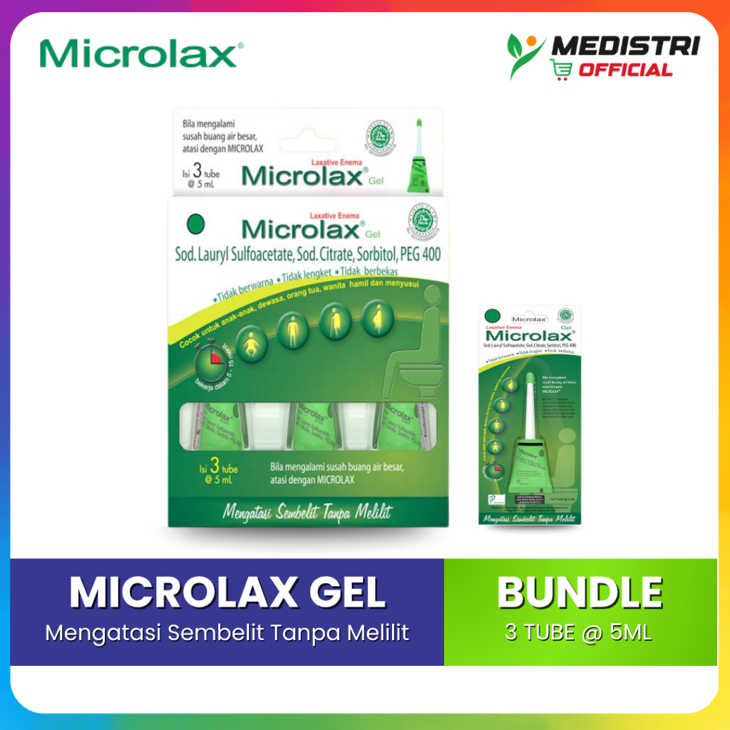 Jual Microlax Gel Tube 5ml Bundle Box isi 3 Pelancar BAB Atasi Sembelit ...
