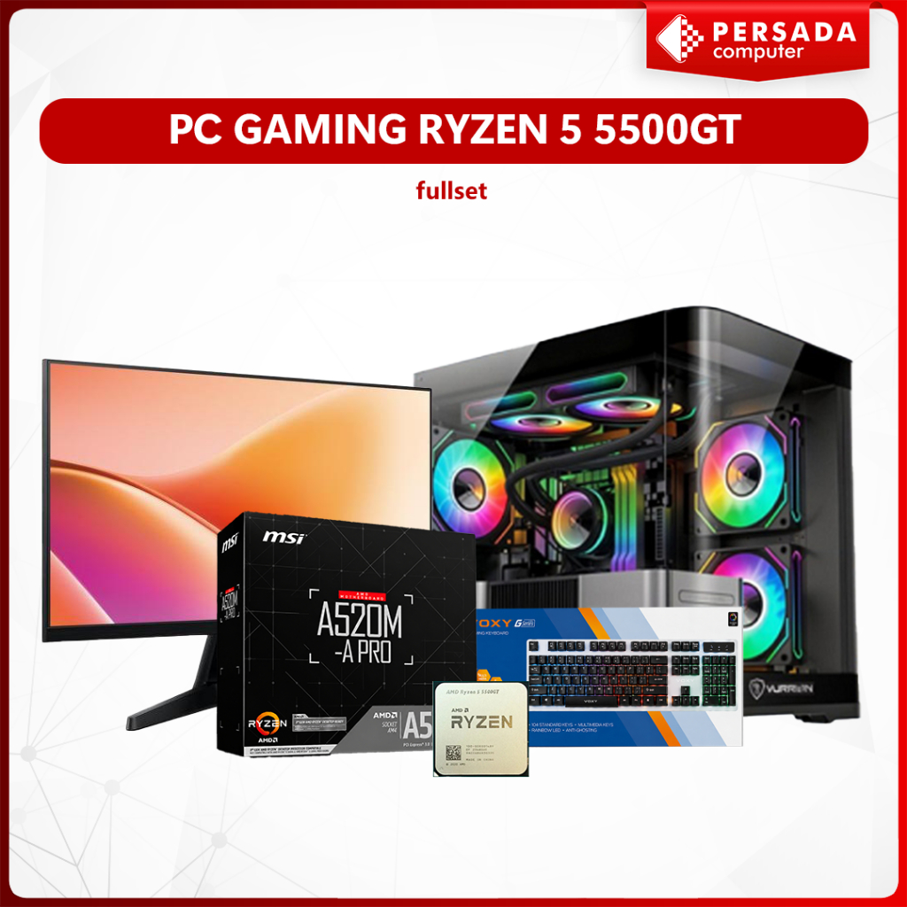 FULLSET AMD RYZEN 5 5600GT I 16GB I SSD 512 I LENGKAP MONITOR  24"