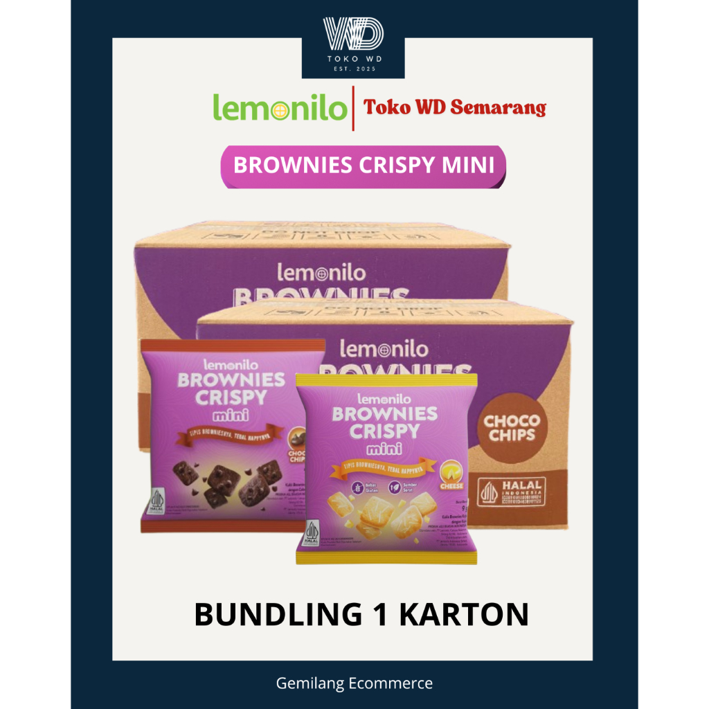 Jual Lemonilo Brownies Crispy Mini Renceng Bundling 1 Karton | Shopee ...