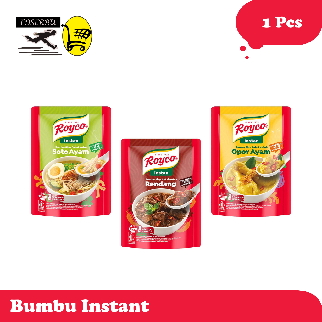 Jual ROYCO Bumbu Instant Rasa Soto Opor Ayam Rendang 40g 45g | Shopee ...
