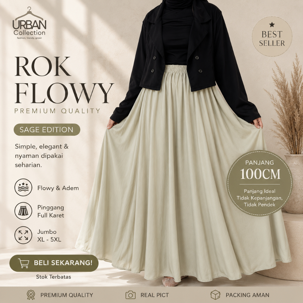 Jual ROK POLOS 100CM Rok Flowy Premium Korean Style Jumbo | Shopee ...