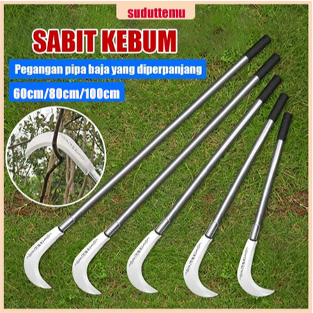 [COD]60/80/100cm Sabit Arit Rumput Baja Asli /Pemangkas Rumput Multifungsi / Sabit Ranting Pohon Sabit Rumput Arit Padi Alat Pembelah Bambu