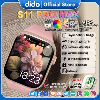 DiDo Samrt watch S11 Pro Max Original with 2.1HD AMOLED Display  Waterproof Bluetooth Call GPS NFC Smartwatch wanita pria wireless charging Dan Ganti Wallpapper Jam Tangan Smartwatch Jam Tangan Wani