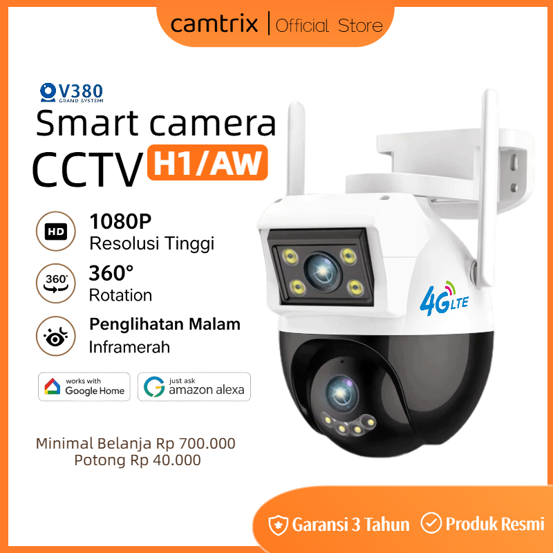 Jual Camtrix CCTV V380 pro Outdoor WiFi 8MP Dual Lens Waterproof IP ...