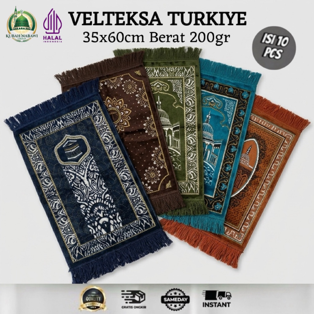 Grosir 10 Pcs Sajadah Kepala 35x65 cm Souvenir Haji & Umroh Tahlil Sajadah sujud muka anak dewasa
