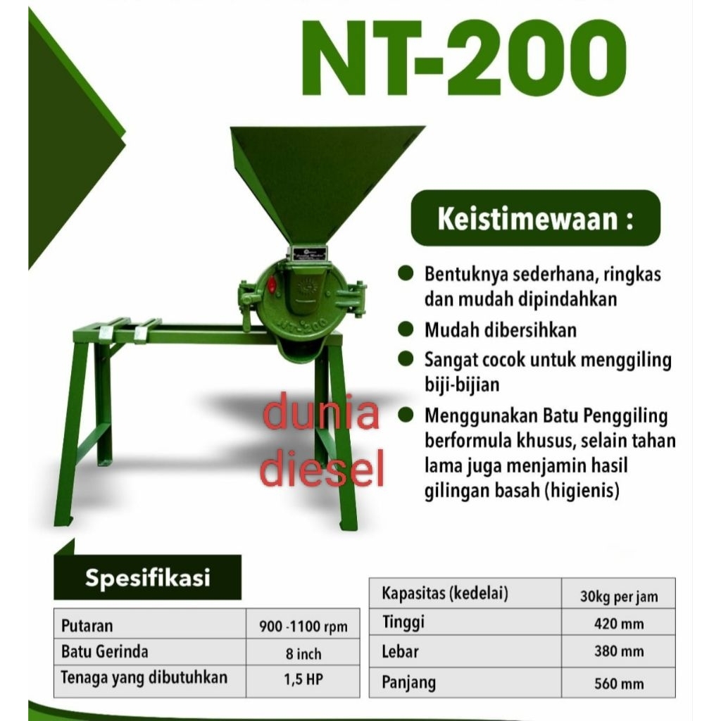 Jual mesin gilingan PANDA nt 200 8 inchi gilingan tahu kedelai grinding ...