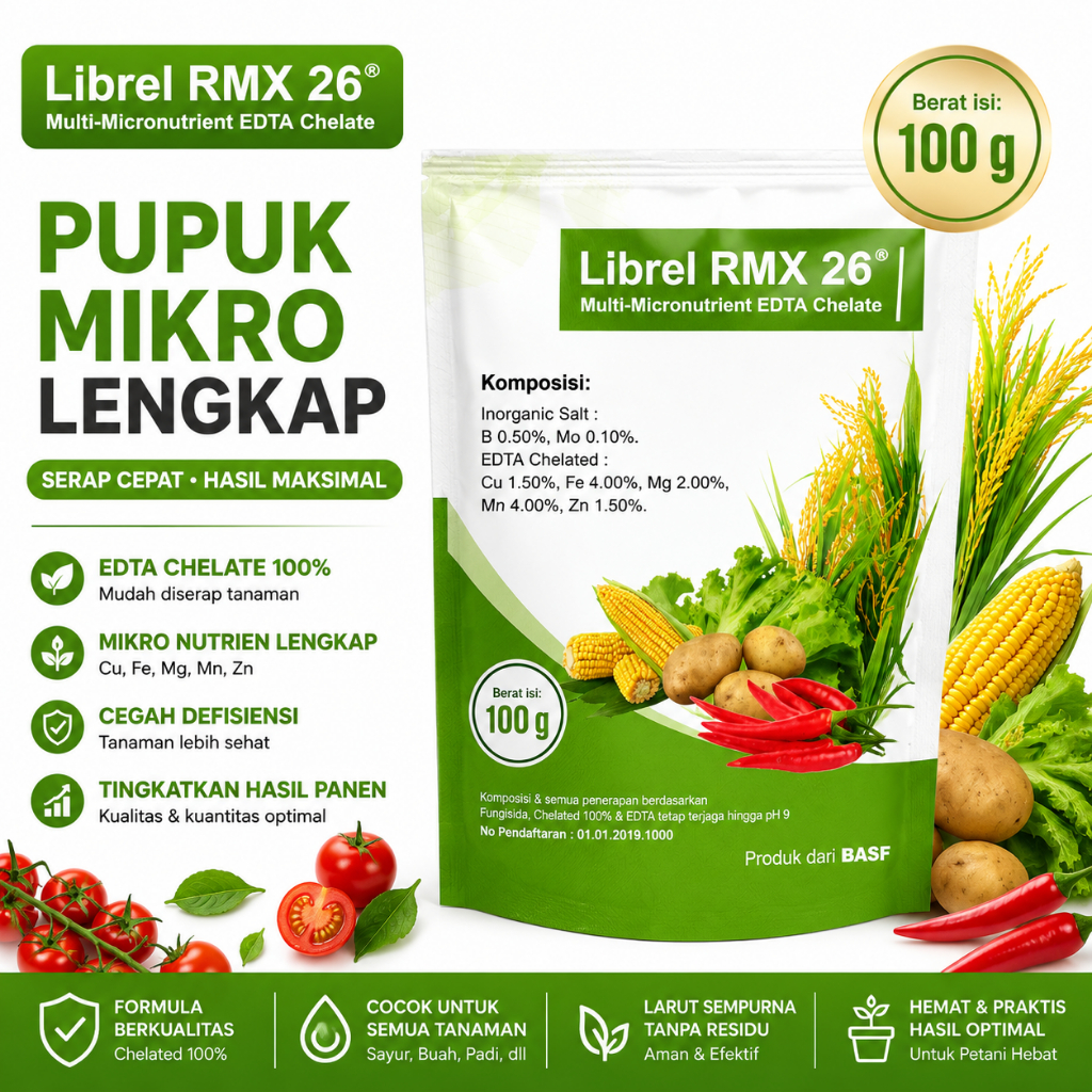 Pupuk Mikro Librel RMX 26 hidroponik grade 100 gr